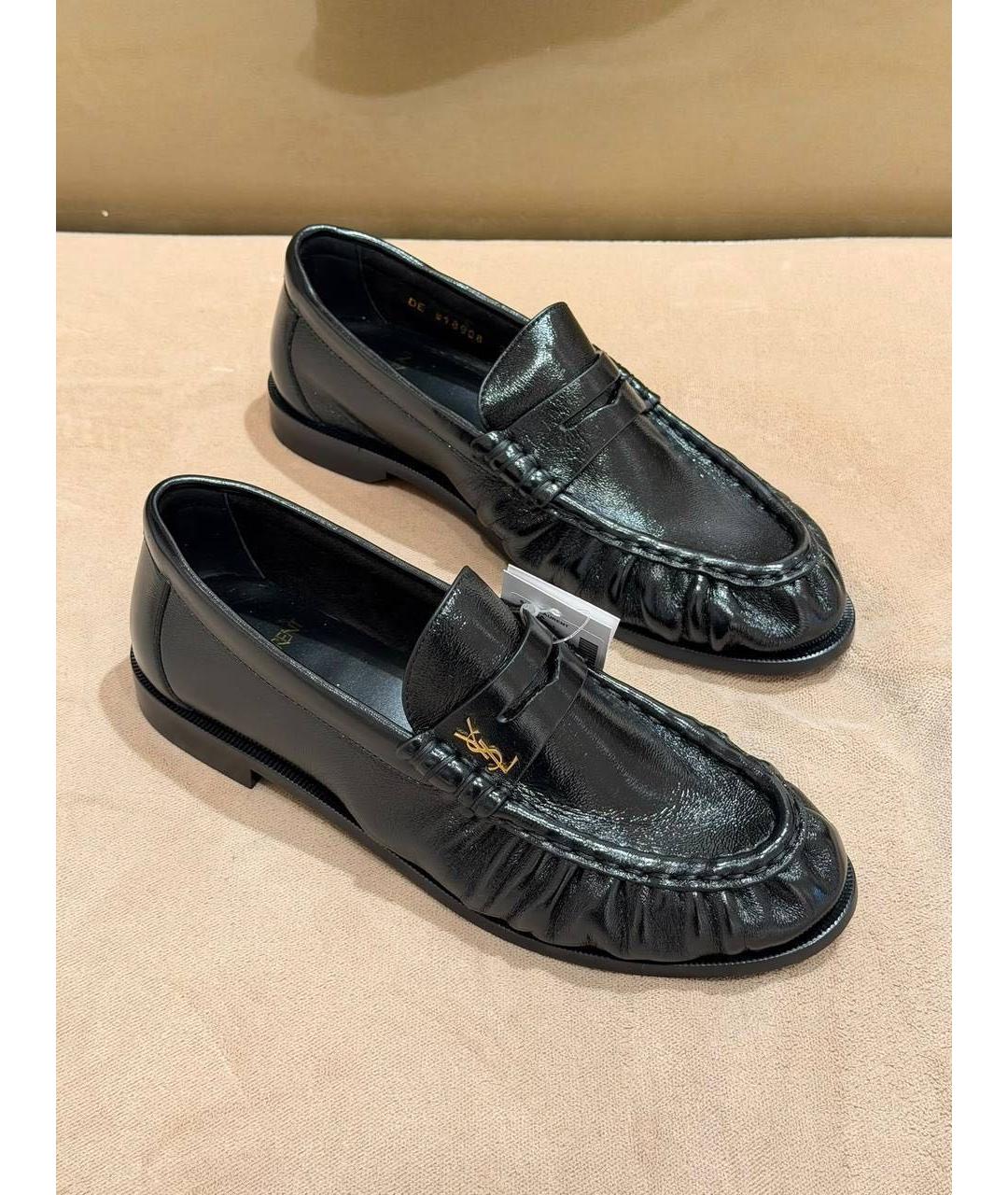 SAINT LAURENT Черные кожаные лоферы, фото 5