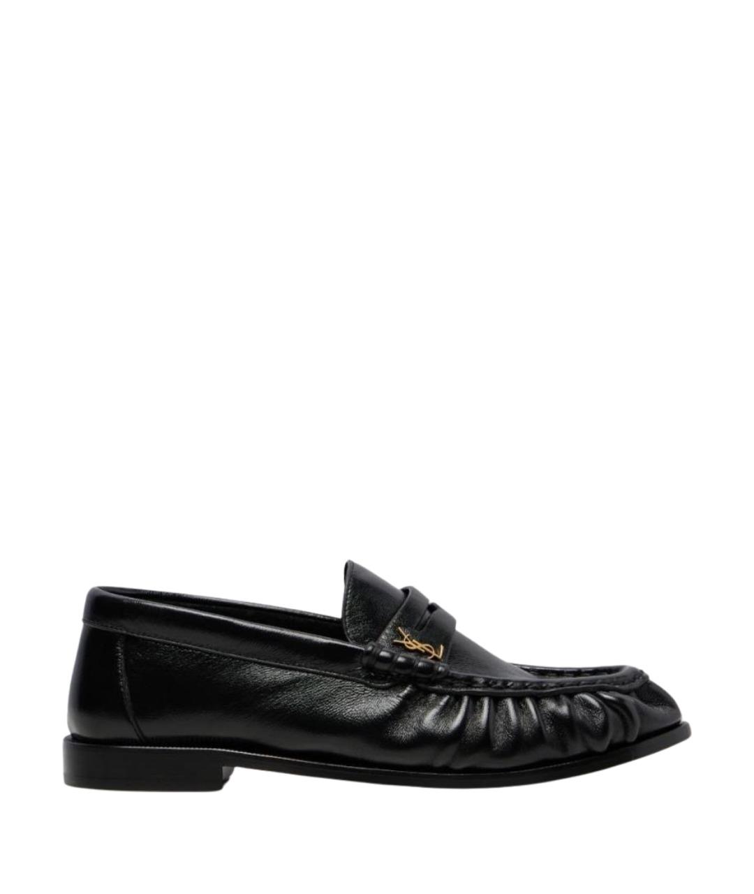SAINT LAURENT Черные кожаные лоферы, фото 1