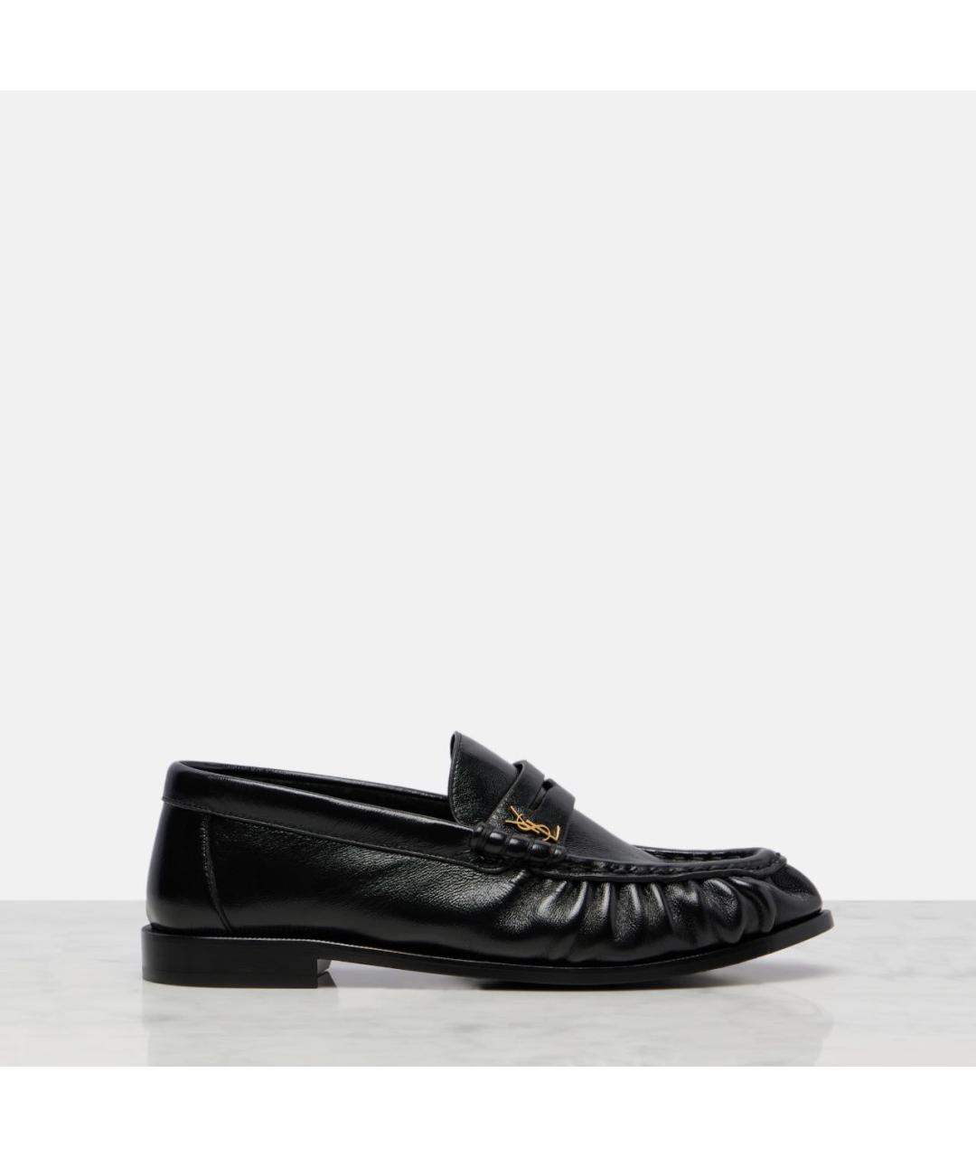 SAINT LAURENT Черные кожаные лоферы, фото 7