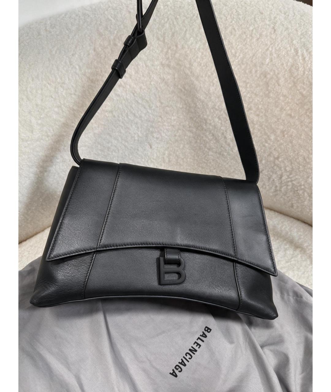 BALENCIAGA Черная кожаная сумка через плечо, фото 3