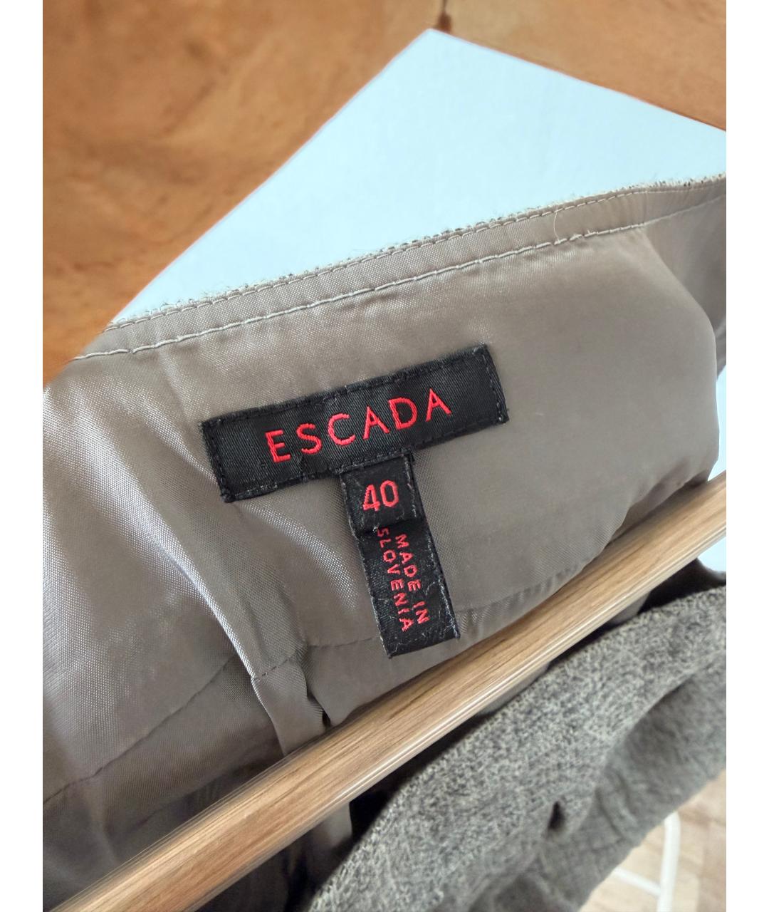 ESCADA Серое шерстяное повседневное платье, фото 4