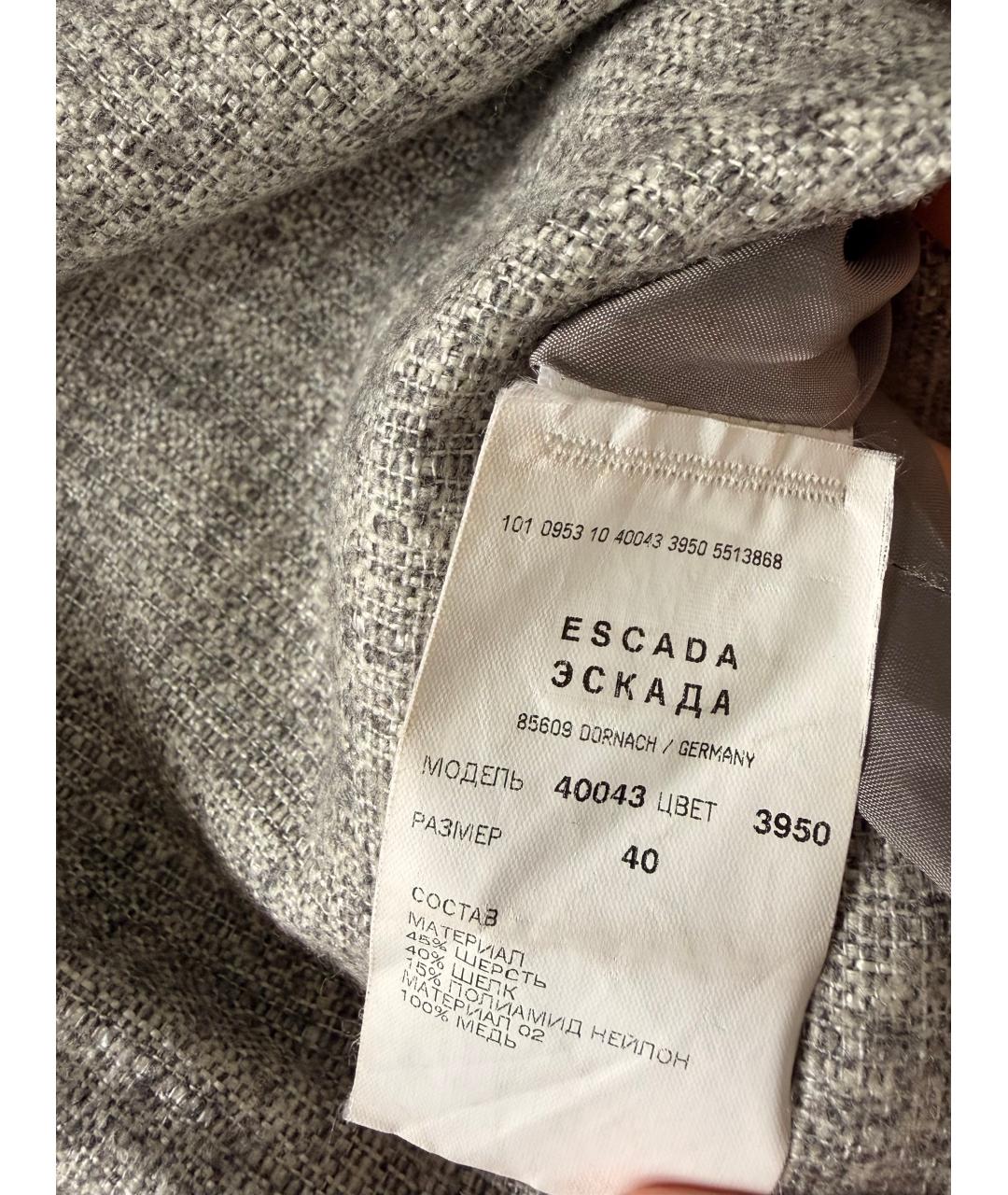 ESCADA Серое шерстяное повседневное платье, фото 5