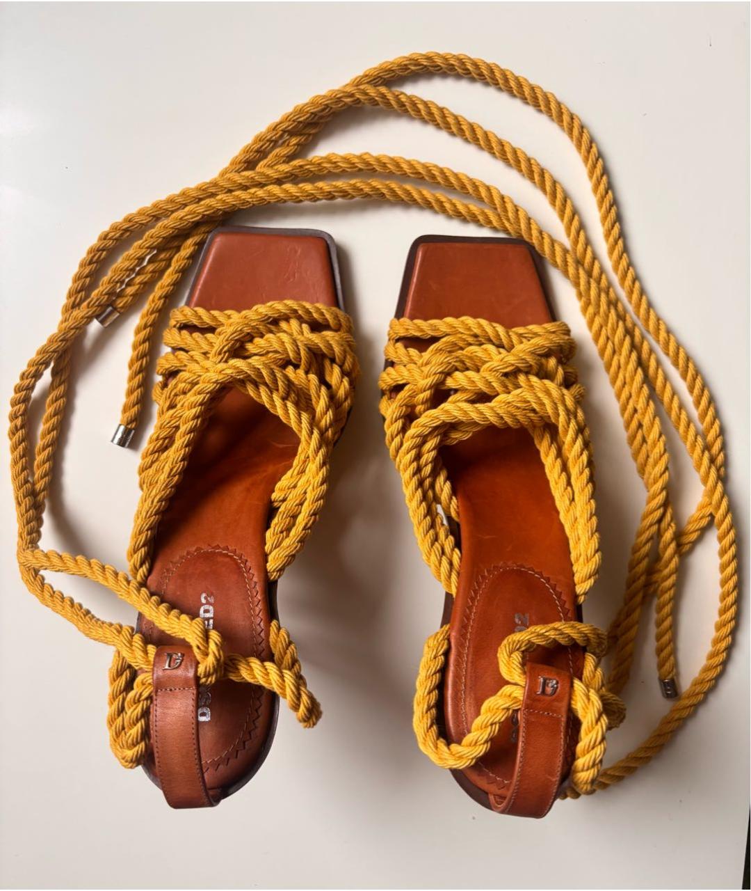 DSQUARED2 Желтые босоножки, фото 4