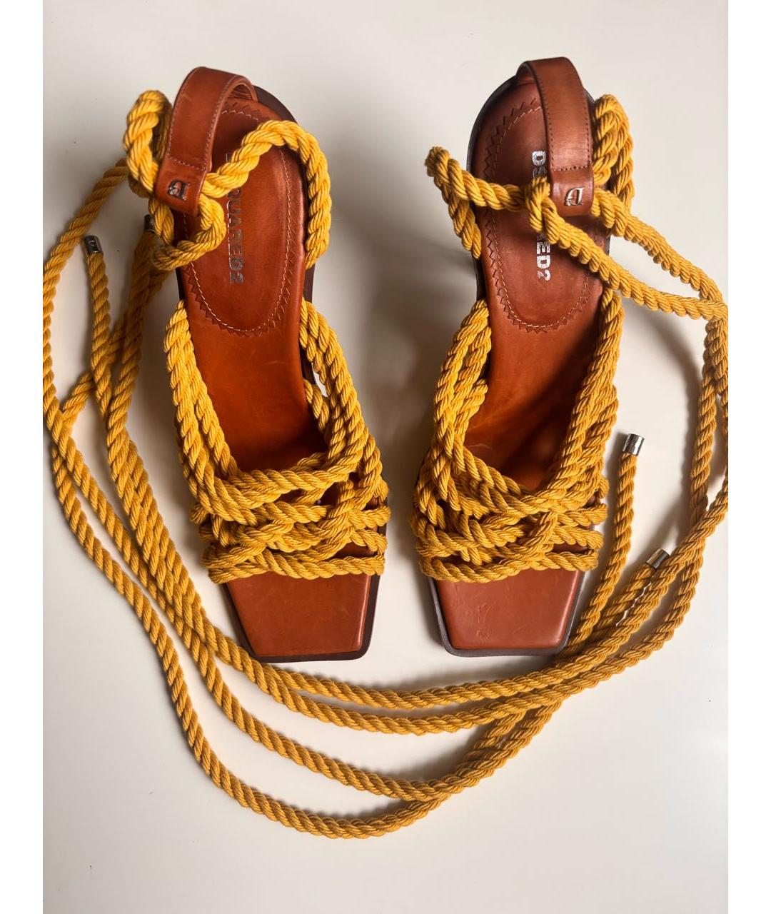 DSQUARED2 Желтые босоножки, фото 3