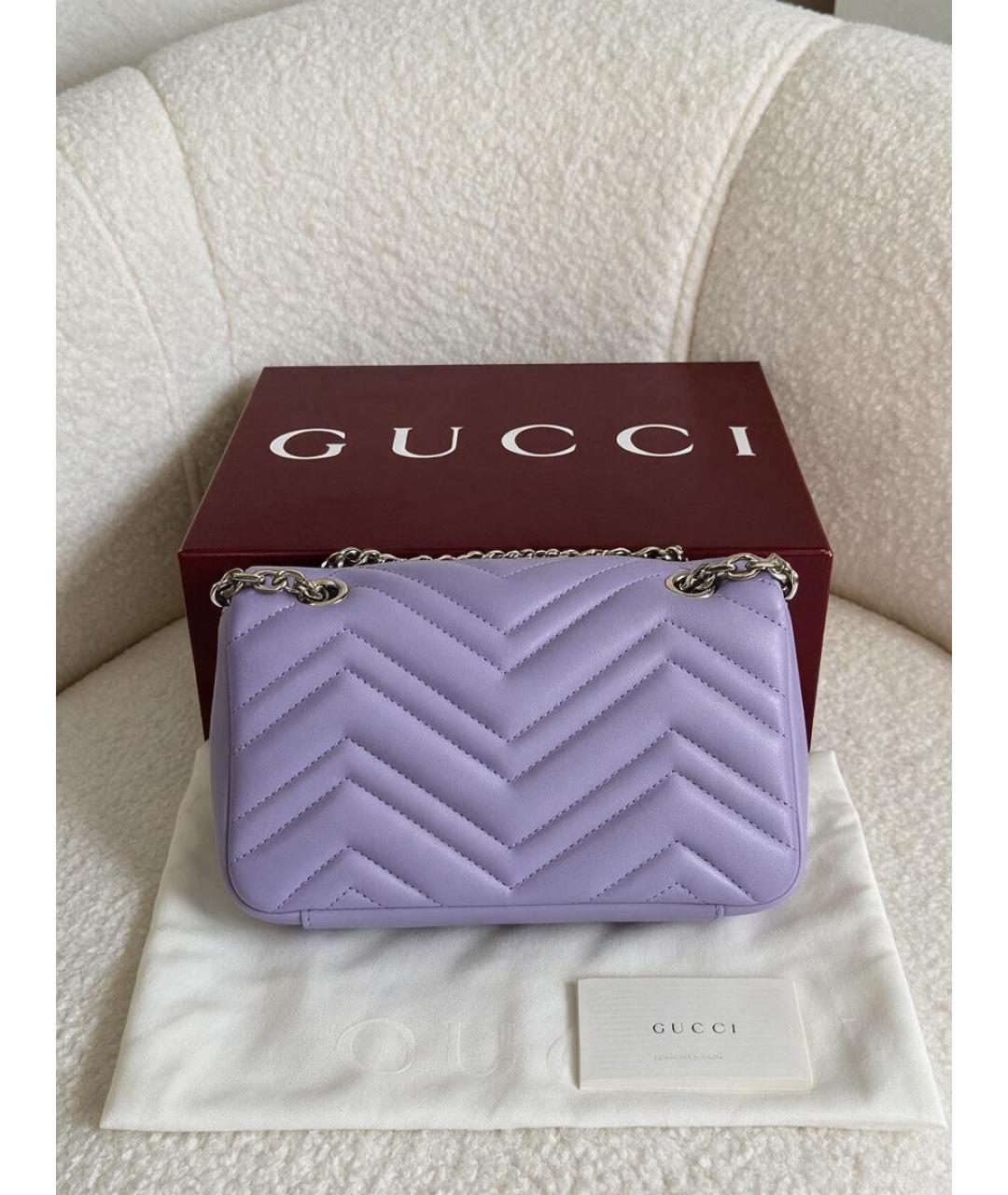 GUCCI Фиолетовая кожаная сумка через плечо, фото 3