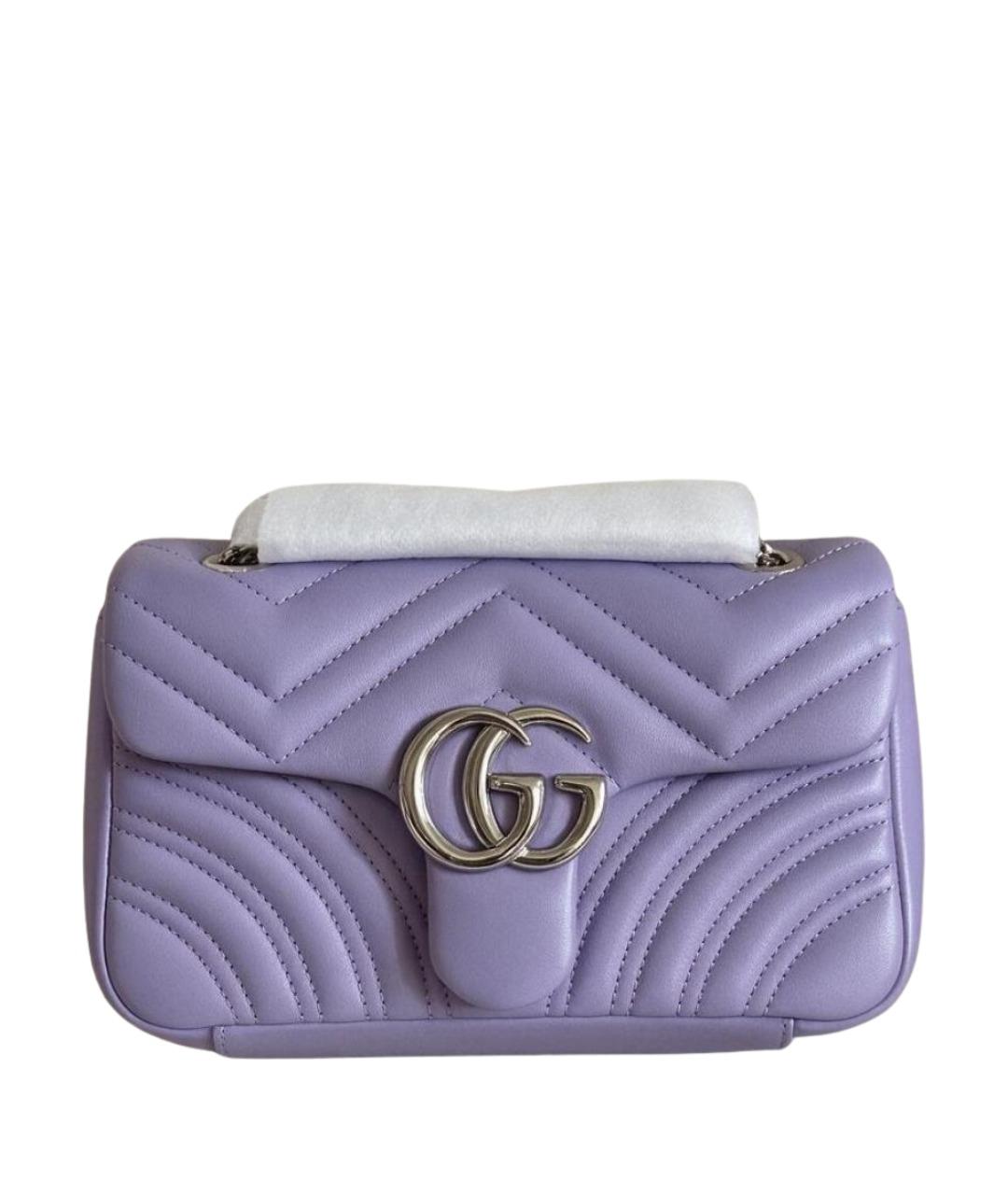 GUCCI Фиолетовая кожаная сумка через плечо, фото 1