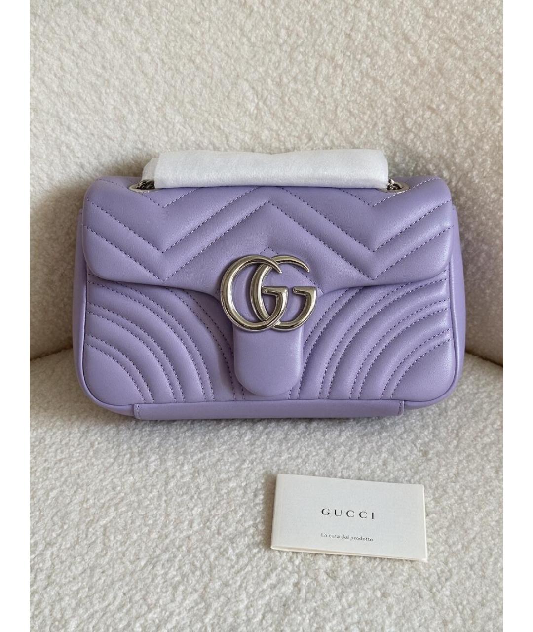 GUCCI Фиолетовая кожаная сумка через плечо, фото 4