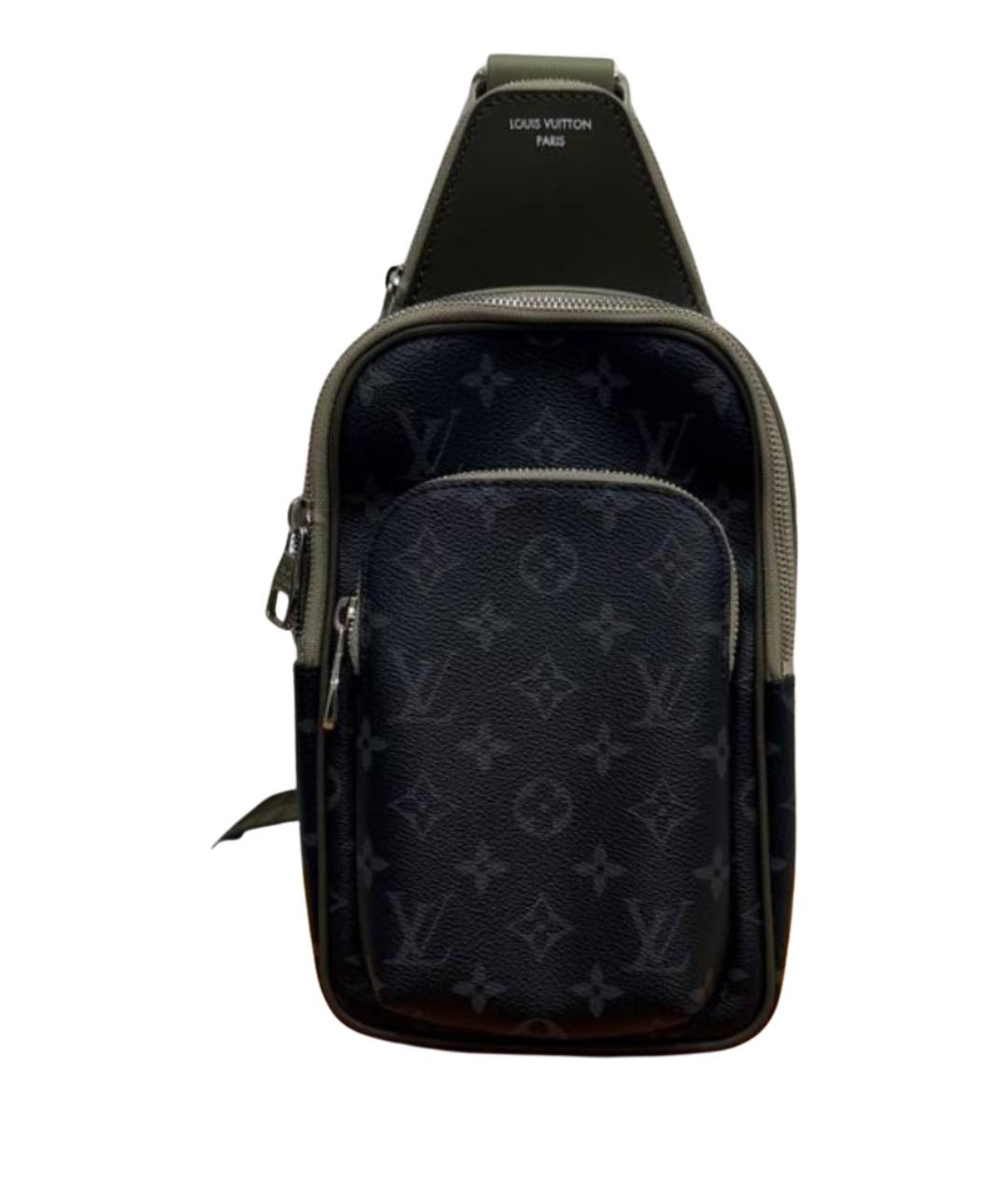 LOUIS VUITTON Антрацитовая сумка на плечо из канвы, фото 1