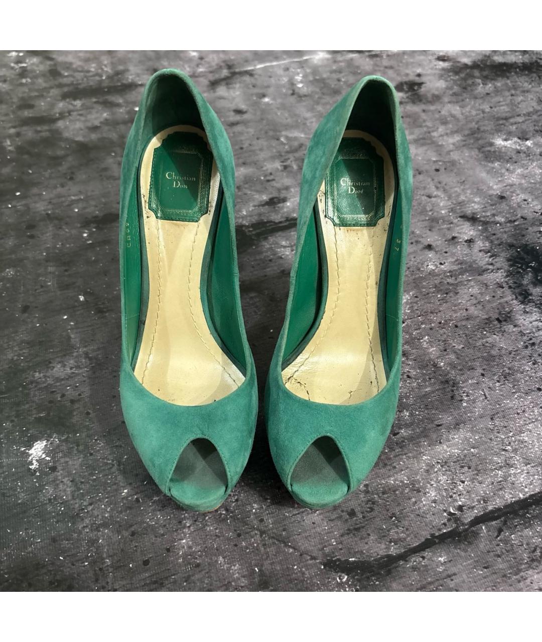 CHRISTIAN DIOR Зеленые замшевые туфли, фото 2