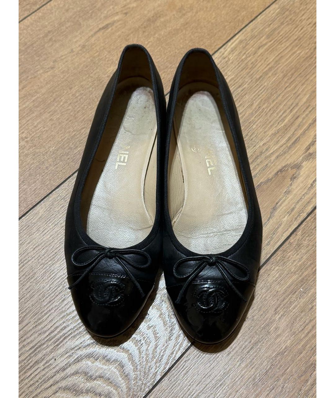 CHANEL Черные кожаные балетки, фото 7