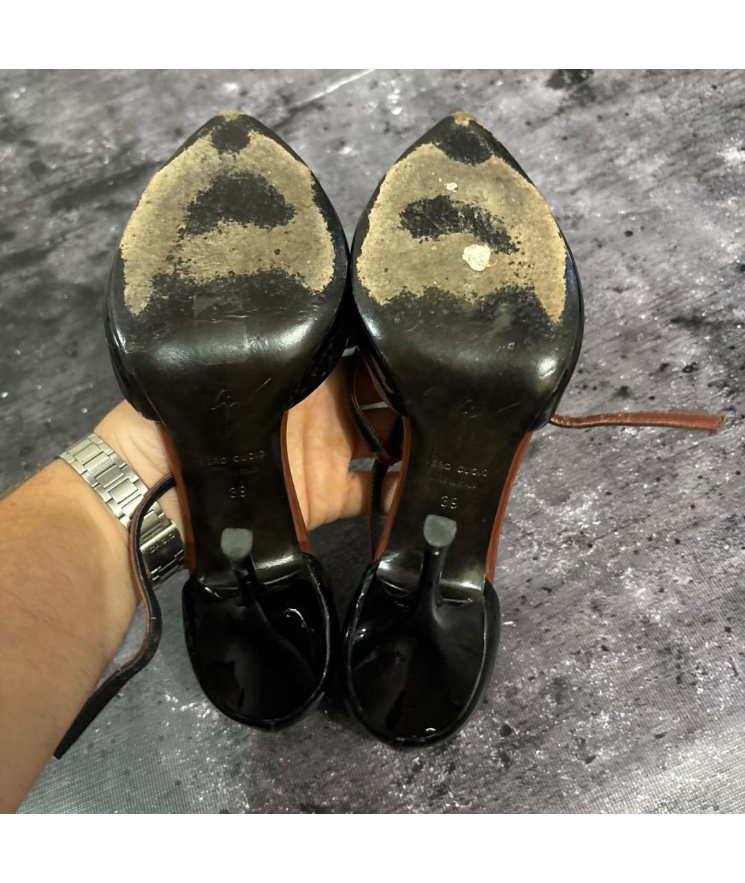GIUSEPPE ZANOTTI DESIGN Антрацитовые кожаные туфли, фото 5
