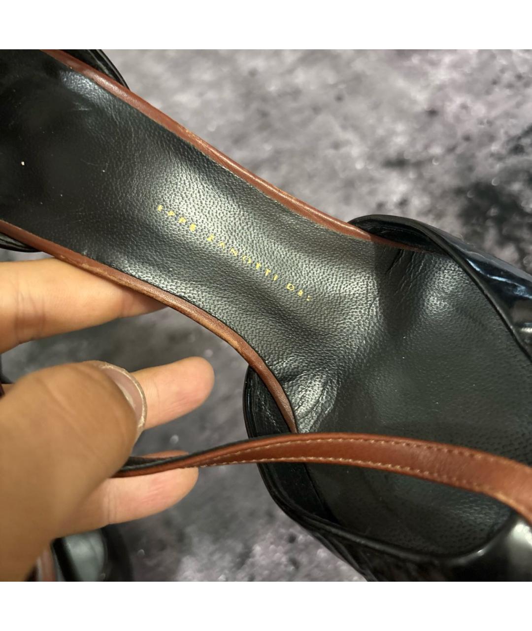 GIUSEPPE ZANOTTI DESIGN Антрацитовые кожаные туфли, фото 3