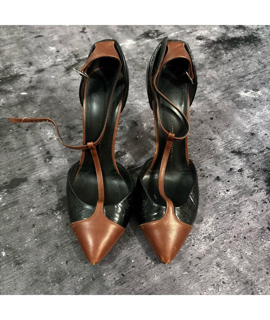 GIUSEPPE ZANOTTI DESIGN Антрацитовые кожаные туфли, фото 2