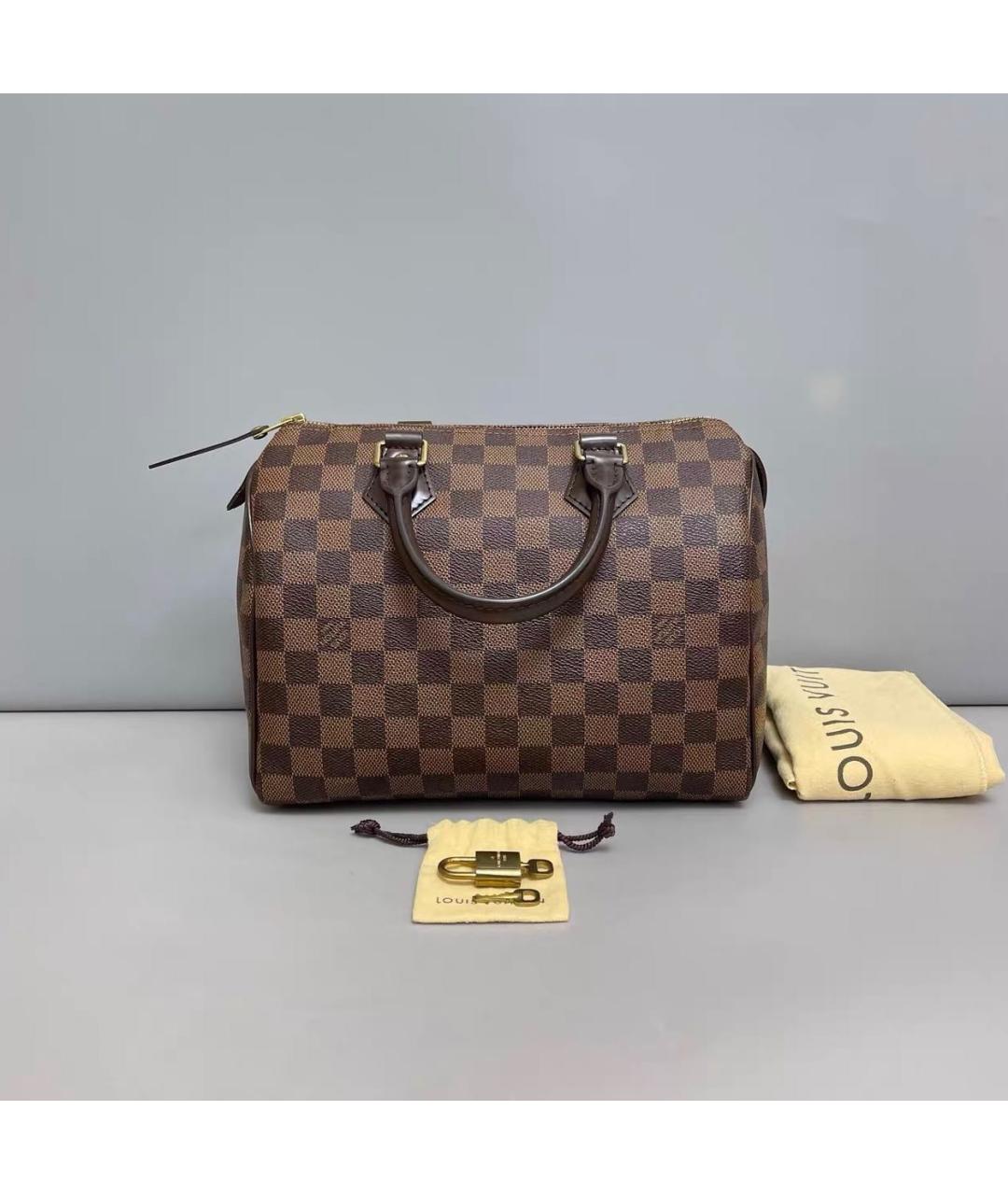 LOUIS VUITTON Коричневая кожаная сумка с короткими ручками, фото 2
