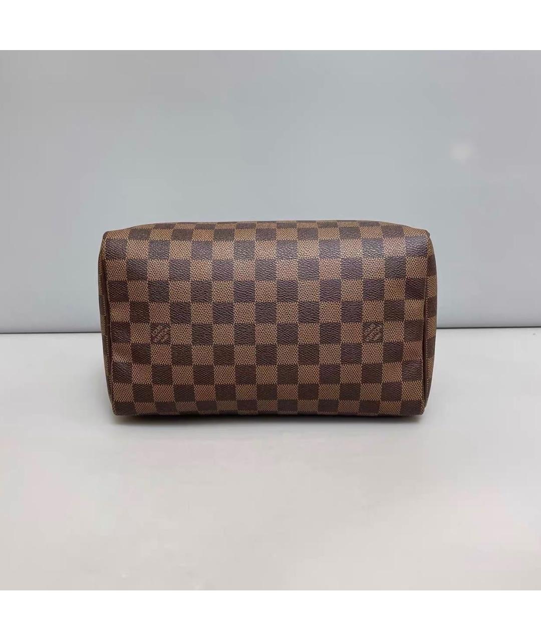 LOUIS VUITTON Коричневая кожаная сумка с короткими ручками, фото 5