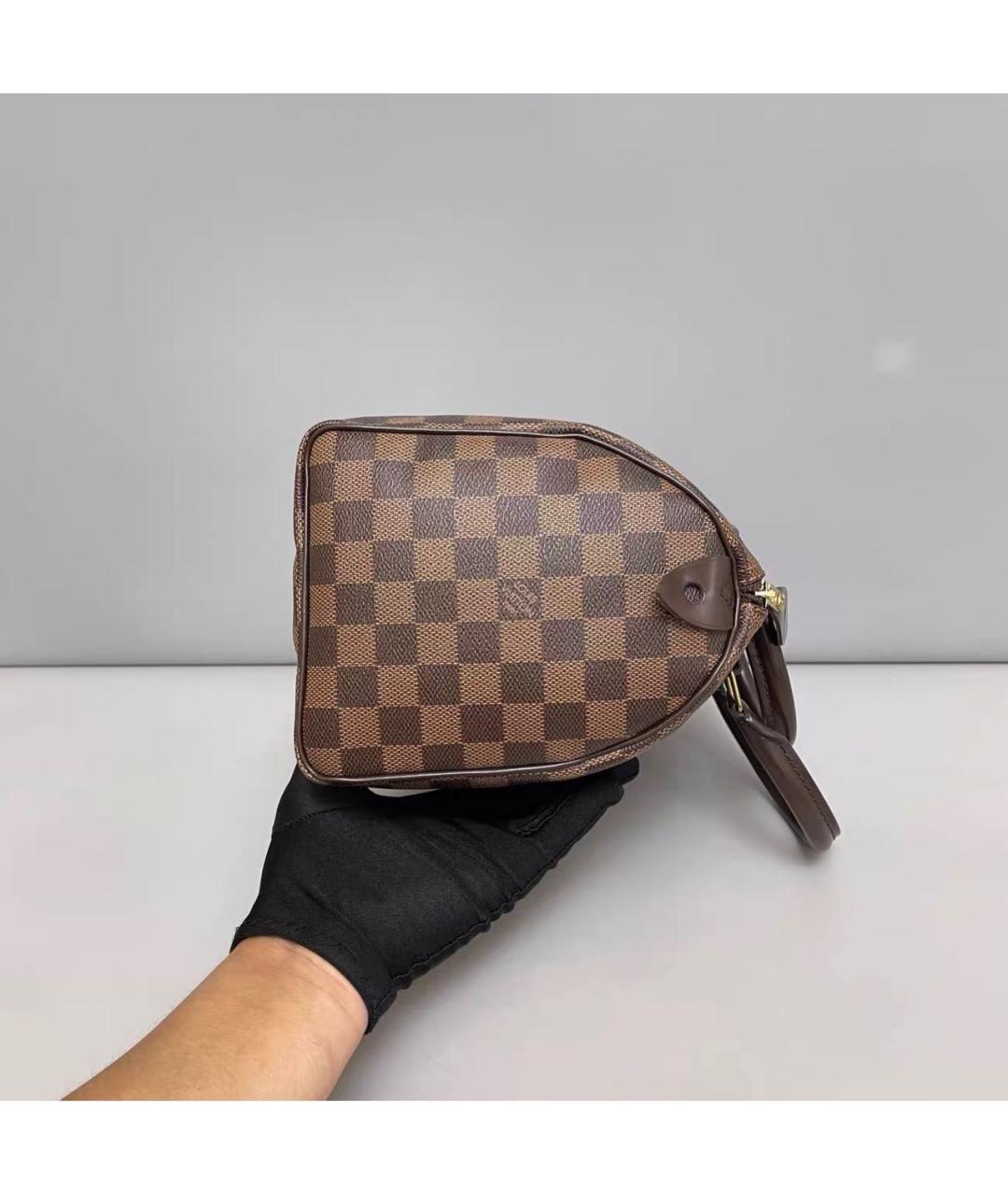 LOUIS VUITTON Коричневая кожаная сумка с короткими ручками, фото 3
