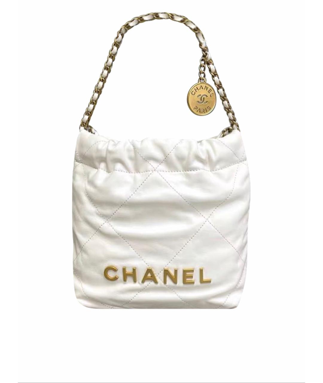 CHANEL Белая кожаная сумка тоут, фото 1