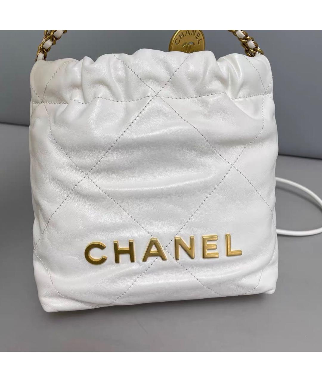 CHANEL Белая кожаная сумка тоут, фото 7