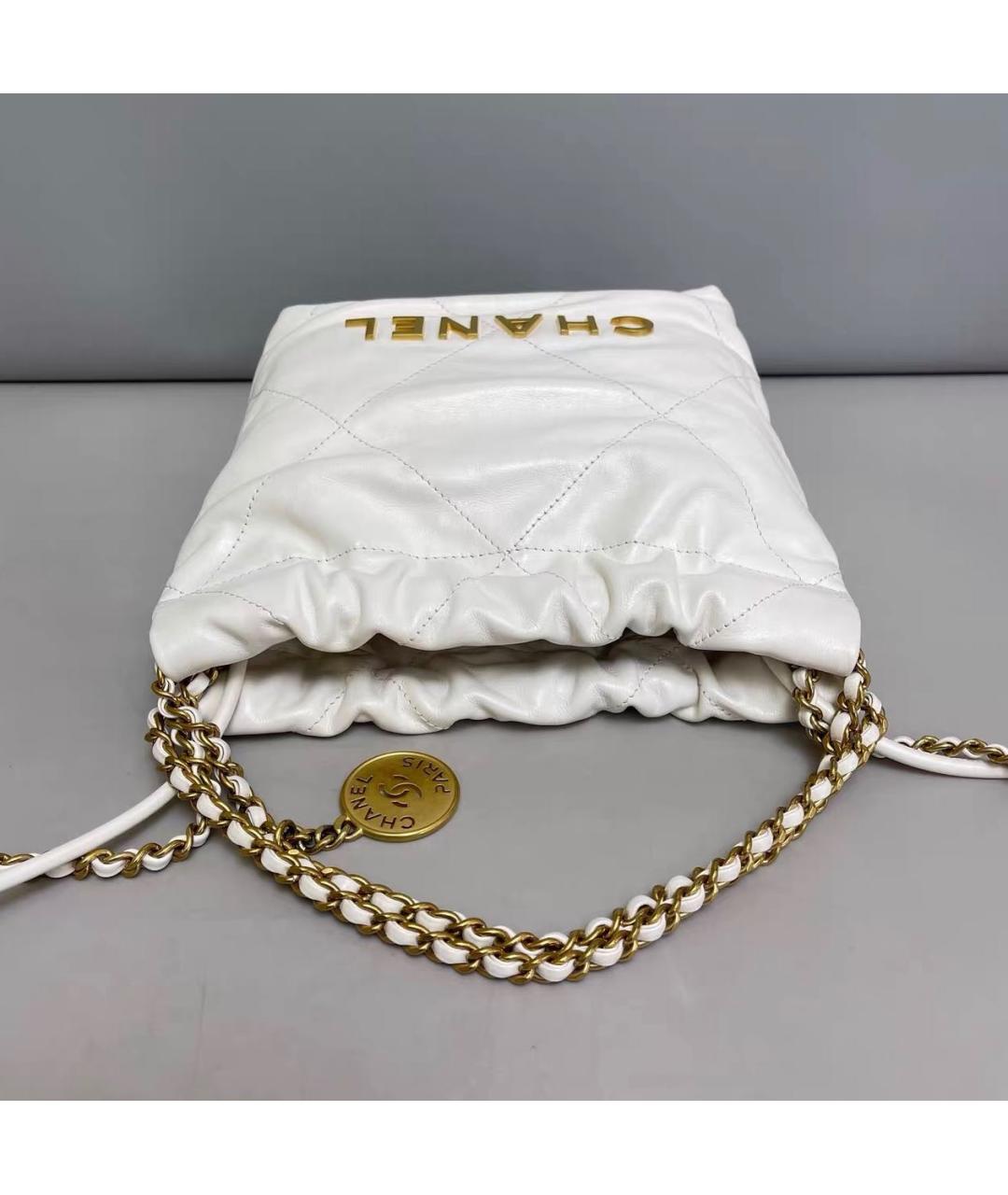 CHANEL Белая кожаная сумка тоут, фото 6