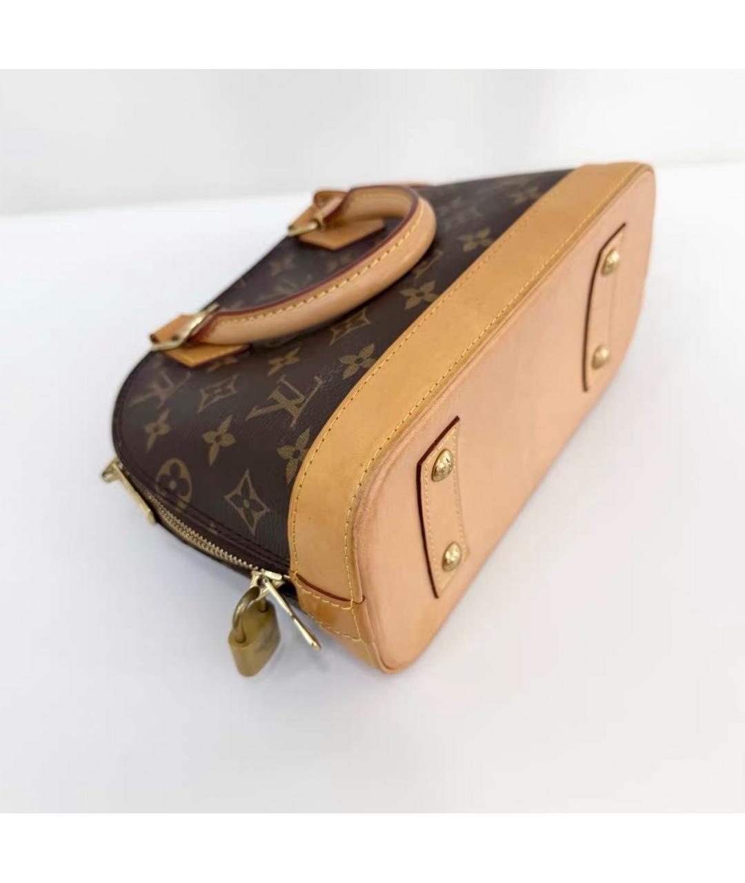 LOUIS VUITTON Коричневая кожаная сумка через плечо, фото 5