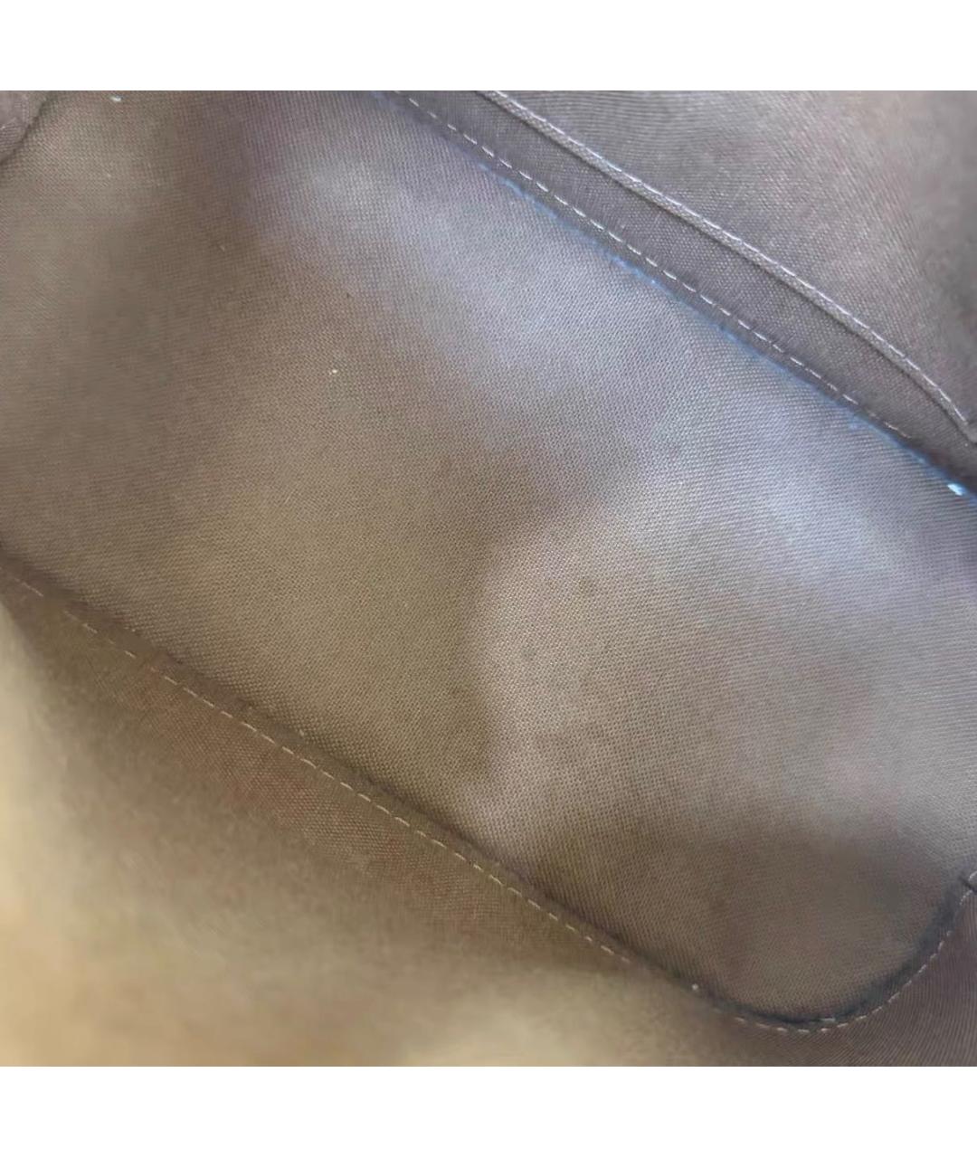 LOUIS VUITTON Коричневая кожаная сумка через плечо, фото 8