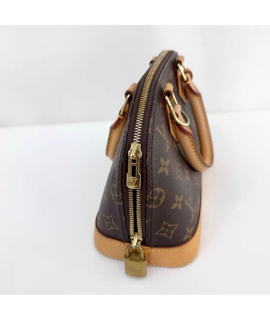 LOUIS VUITTON Коричневая кожаная сумка через плечо, фото 4