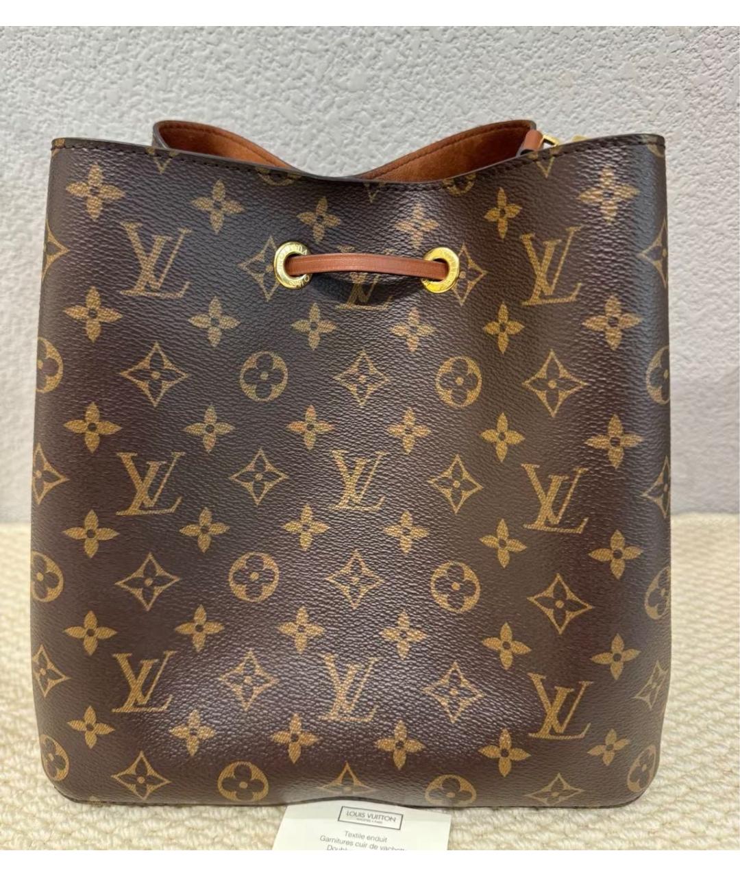LOUIS VUITTON Коричневая кожаная сумка тоут, фото 2