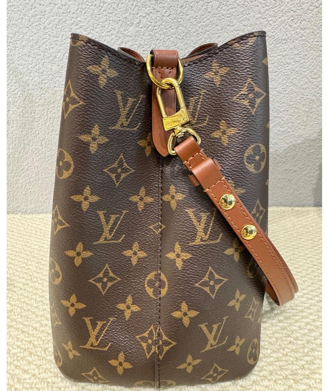 LOUIS VUITTON Коричневая кожаная сумка тоут, фото 3