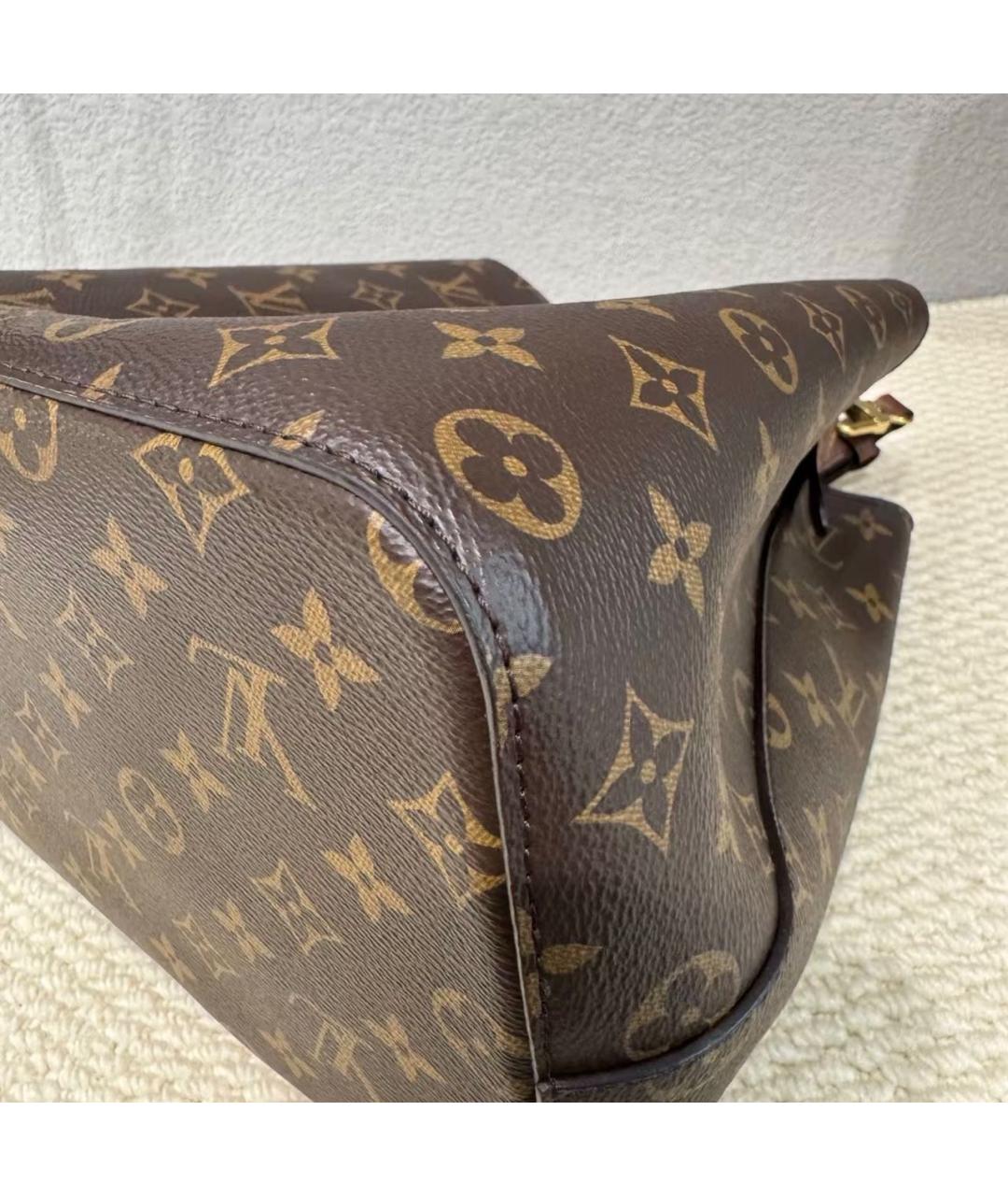 LOUIS VUITTON Коричневая кожаная сумка тоут, фото 6