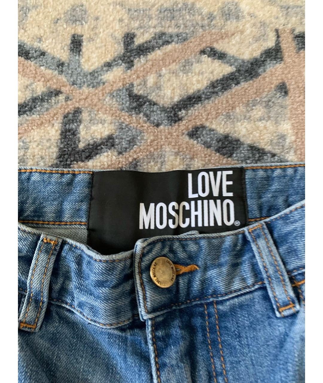 LOVE MOSCHINO Голубые хлопковые джинсы скинни, фото 4