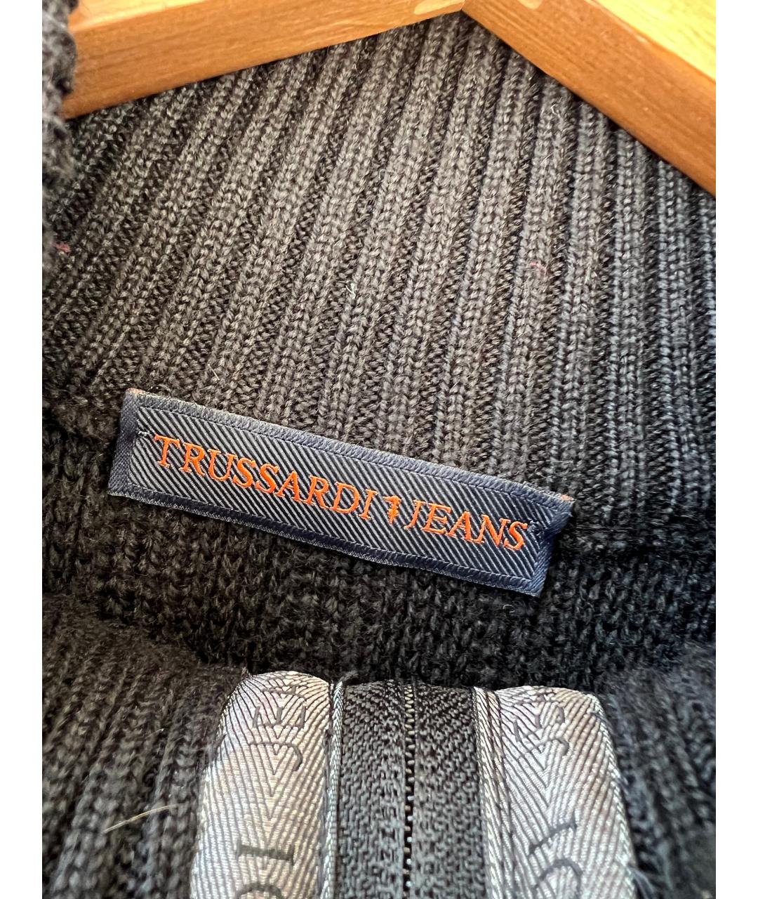 TRUSSARDI Черный шерстяной джемпер / свитер, фото 5