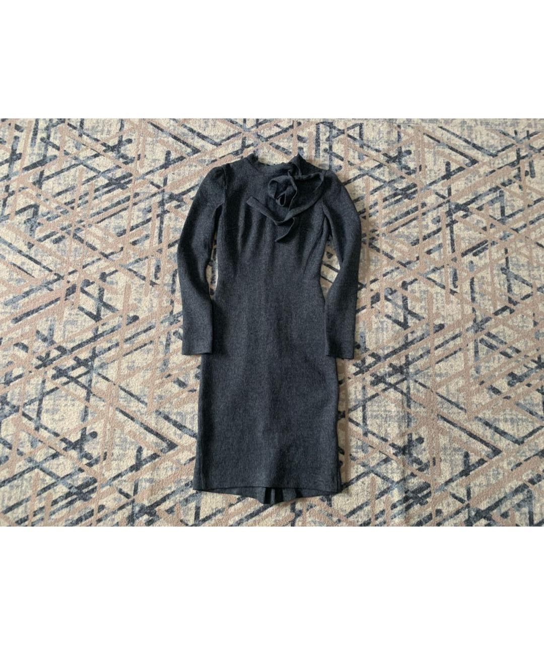ERMANNO SCERVINO Антрацитовое кашемировое коктейльное платье, фото 7