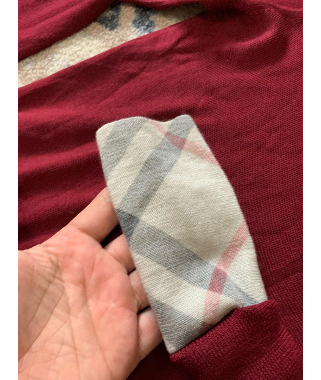 BURBERRY Бордовый шерстяной джемпер / свитер, фото 4