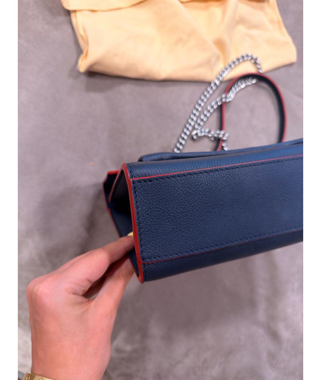 LOUIS VUITTON Темно-синяя кожаная сумка через плечо, фото 3