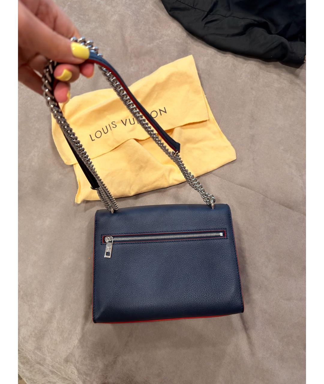 LOUIS VUITTON Темно-синяя кожаная сумка через плечо, фото 2