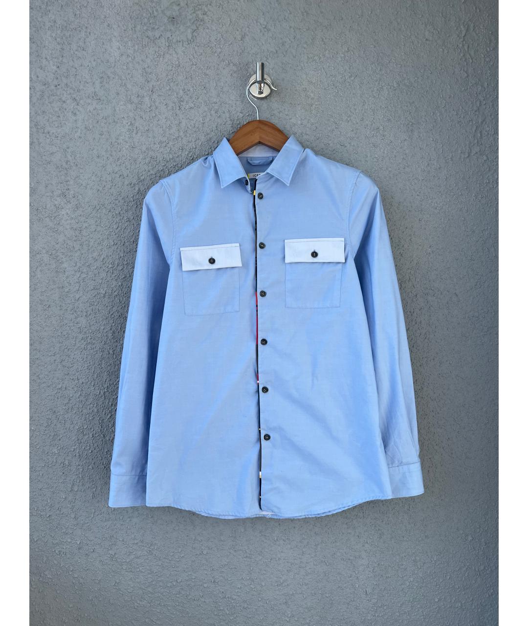 ICEBERG Голубая хлопковая кэжуал рубашка, фото 6
