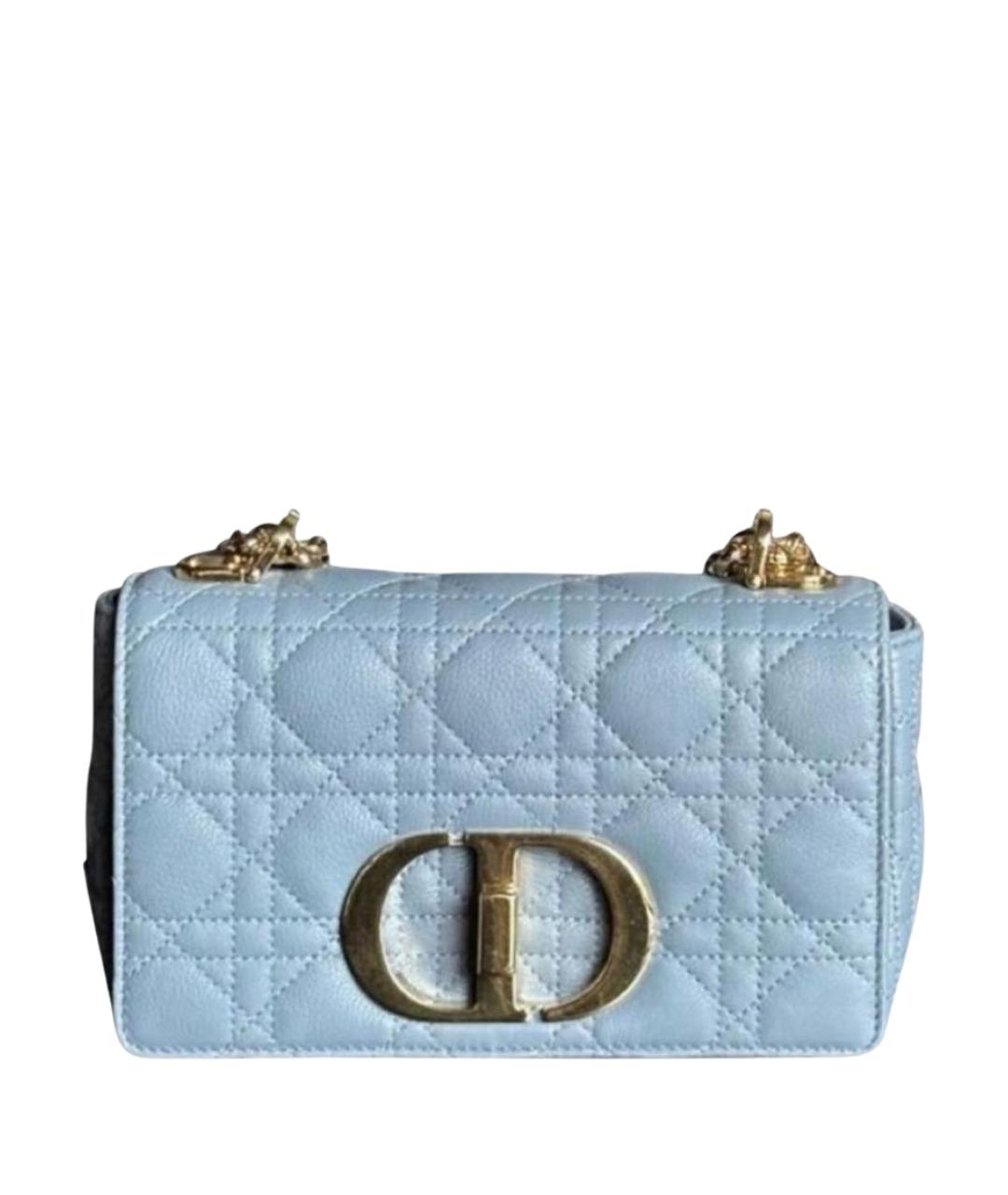 CHRISTIAN DIOR Голубая кожаная сумка через плечо, фото 1