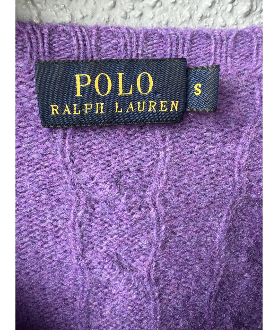 POLO RALPH LAUREN Фиолетовый шерстяной джемпер / свитер, фото 3