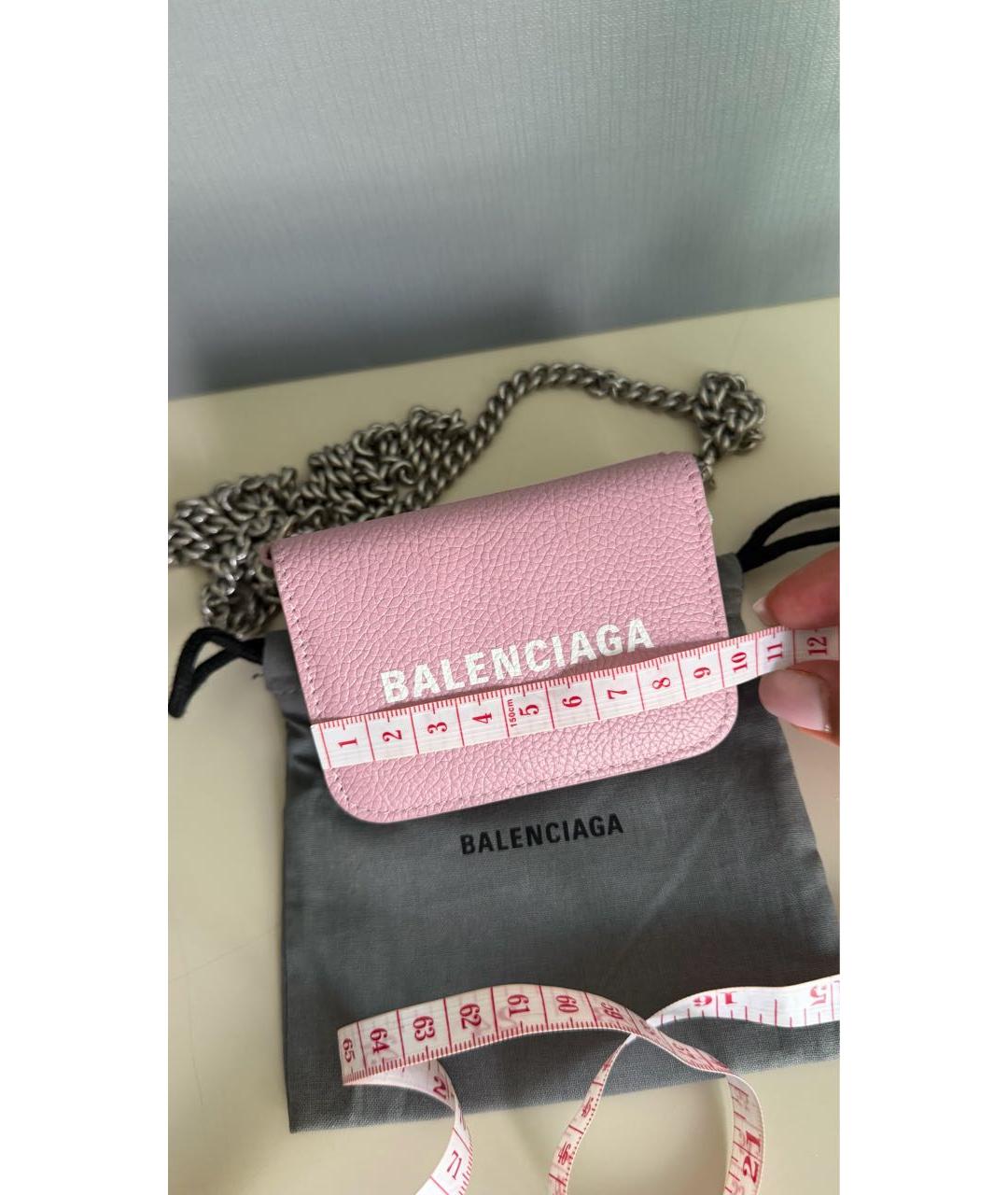 BALENCIAGA Розовая кожаная сумка через плечо, фото 3