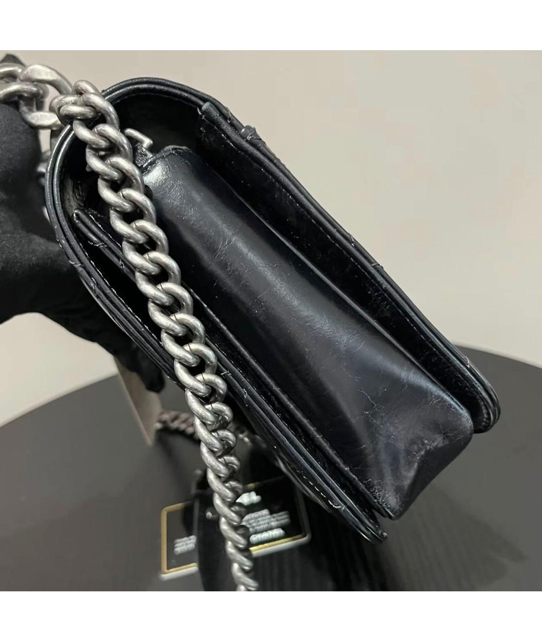 CHANEL Черная кожаная сумка через плечо, фото 4