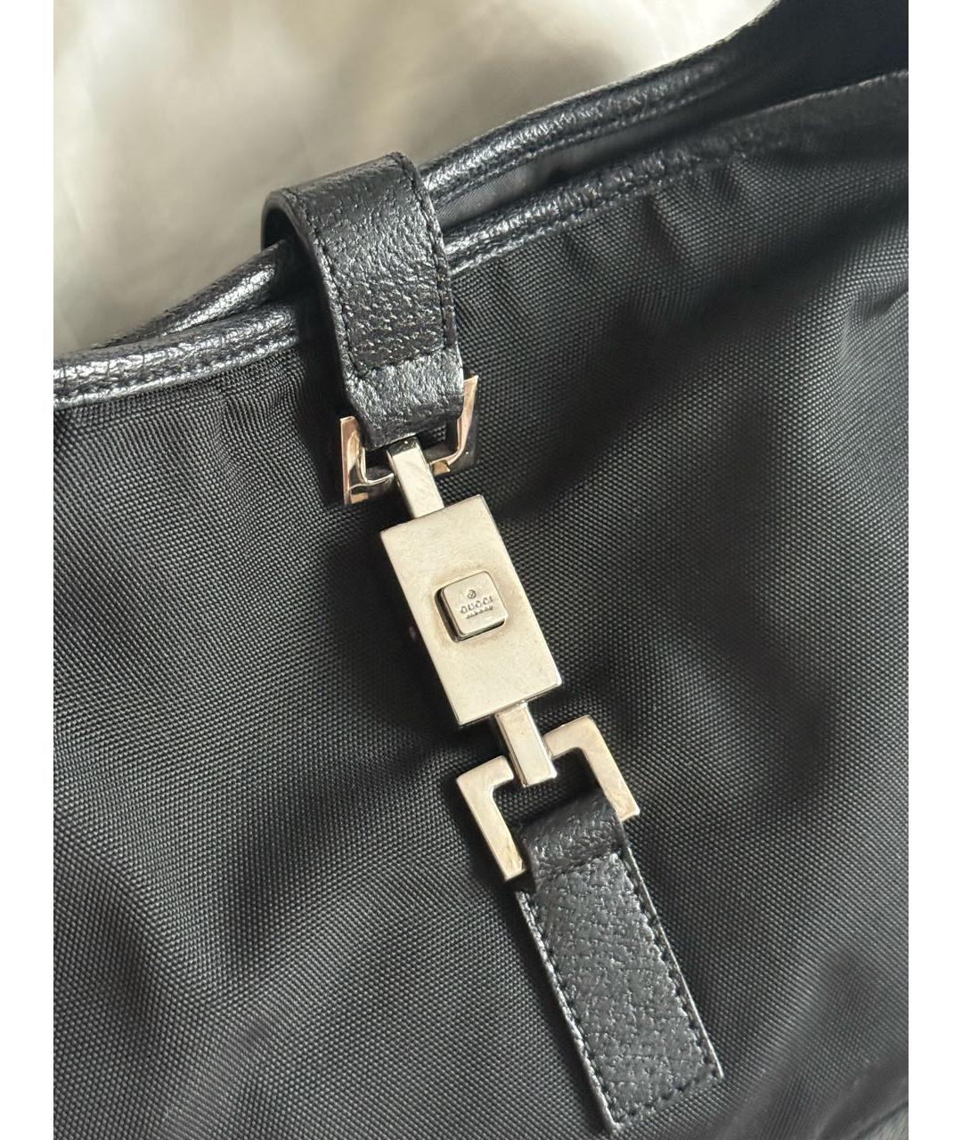GUCCI Черная кожаная сумка с короткими ручками, фото 5