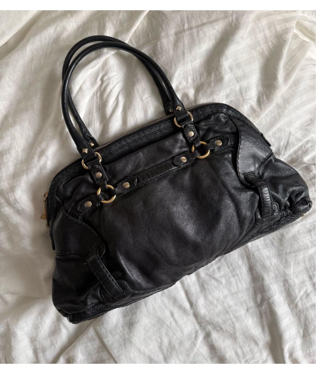 GUCCI Черная кожаная сумка с короткими ручками, фото 2