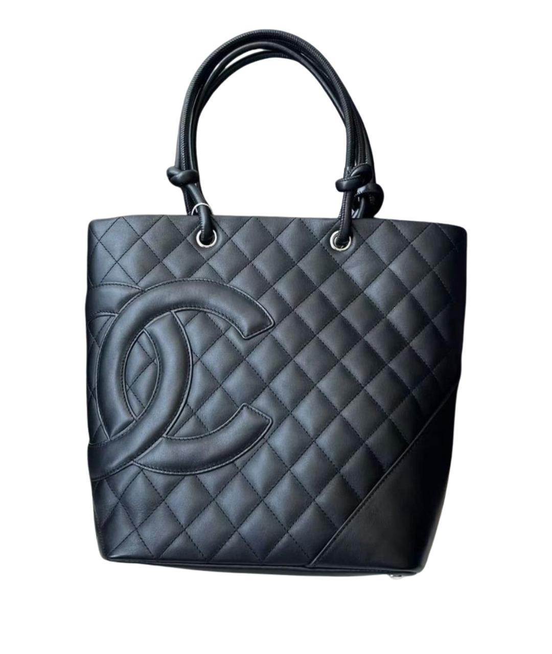 CHANEL Черная кожаная сумка тоут, фото 1