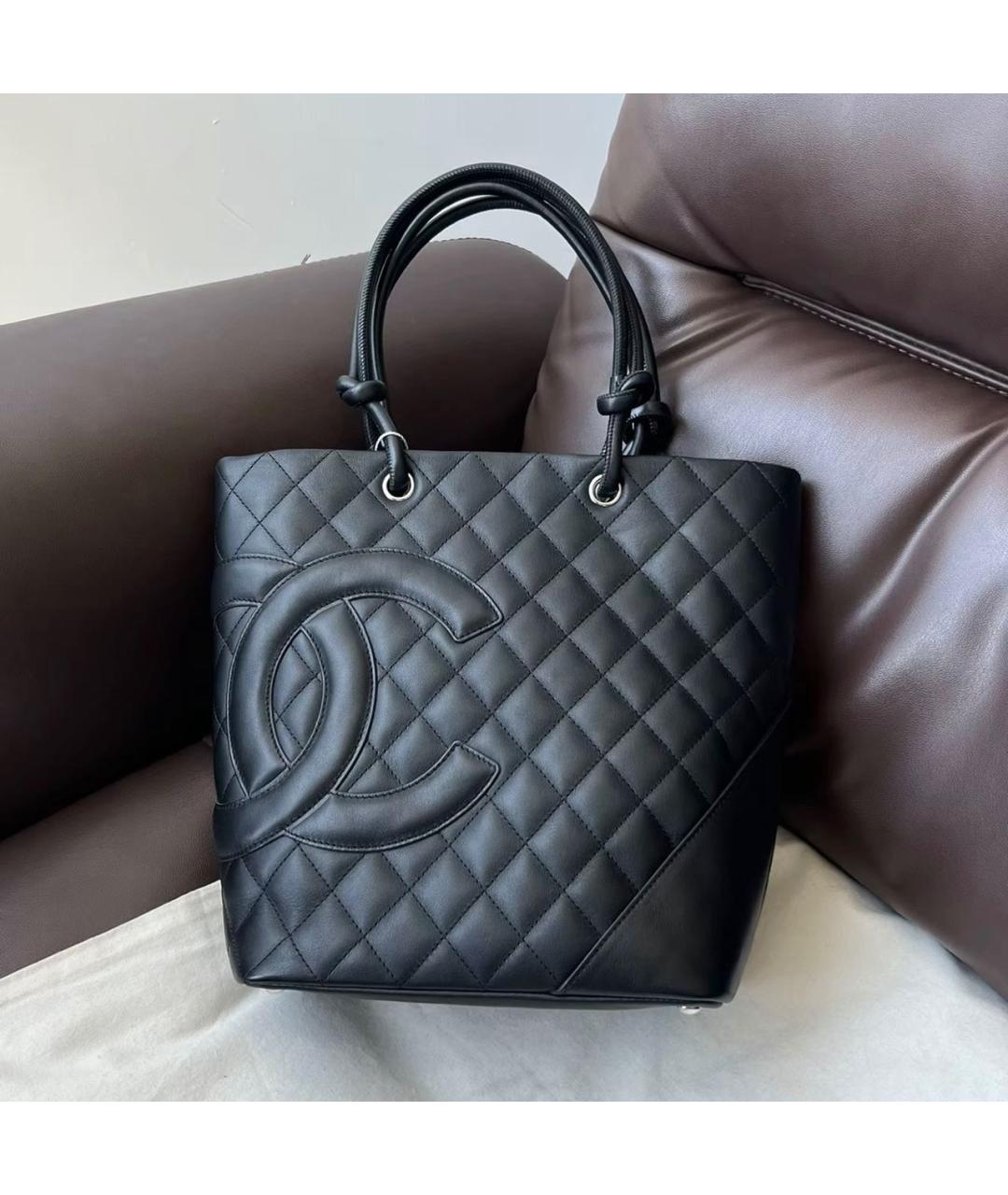 CHANEL Черная кожаная сумка тоут, фото 8