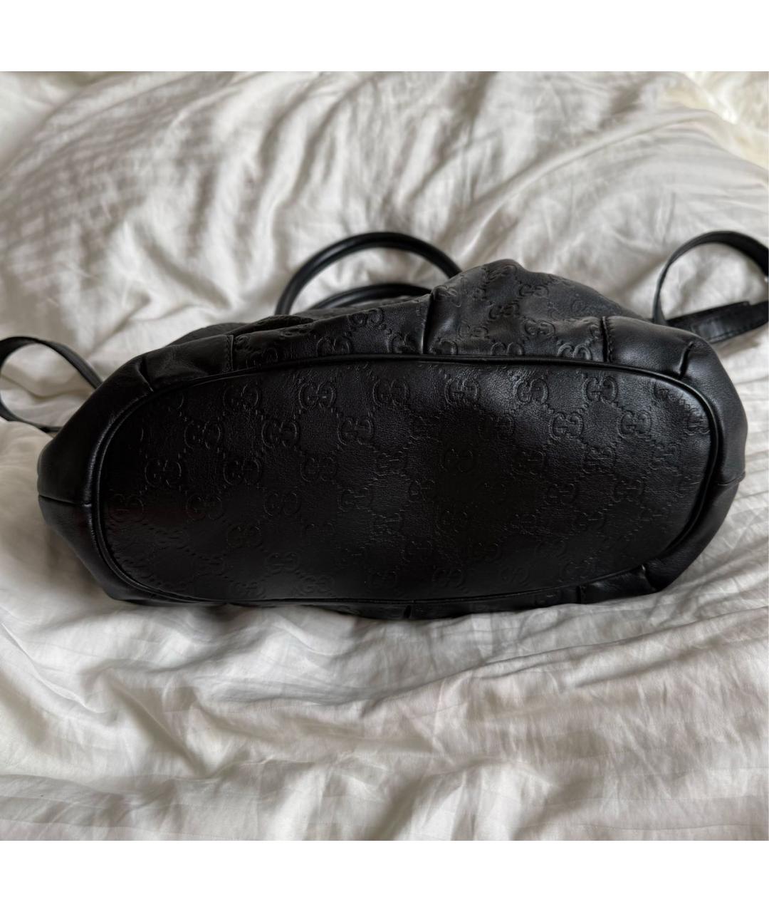GUCCI Черная кожаная сумка с короткими ручками, фото 4