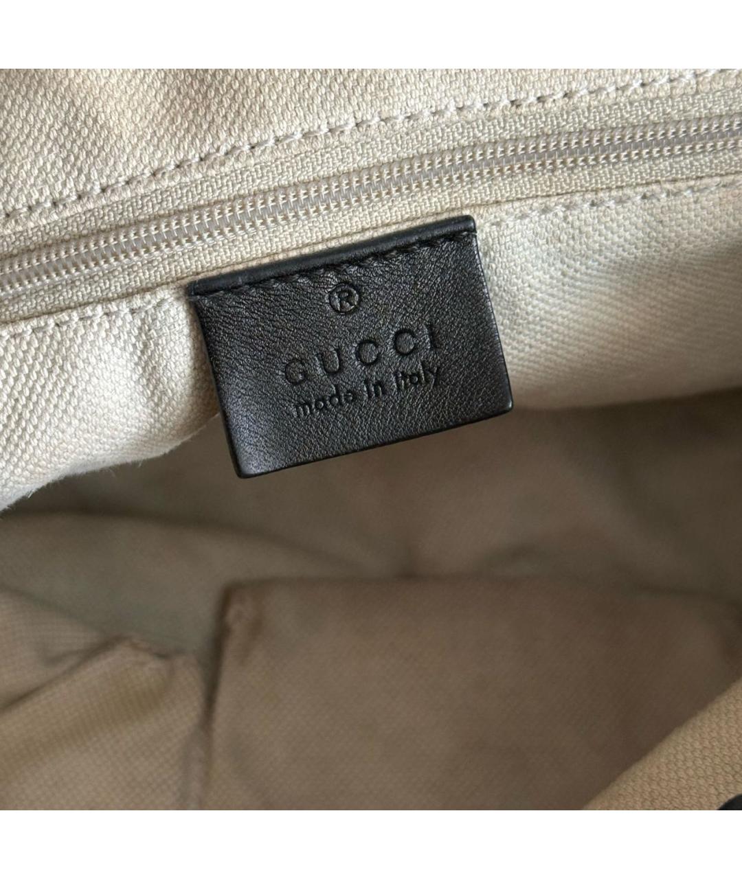 GUCCI Черная кожаная сумка с короткими ручками, фото 7