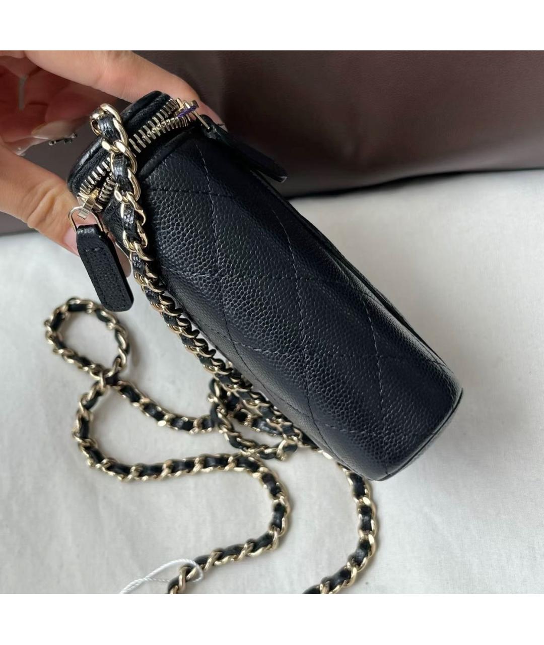 CHANEL Черная кожаная сумка через плечо, фото 6