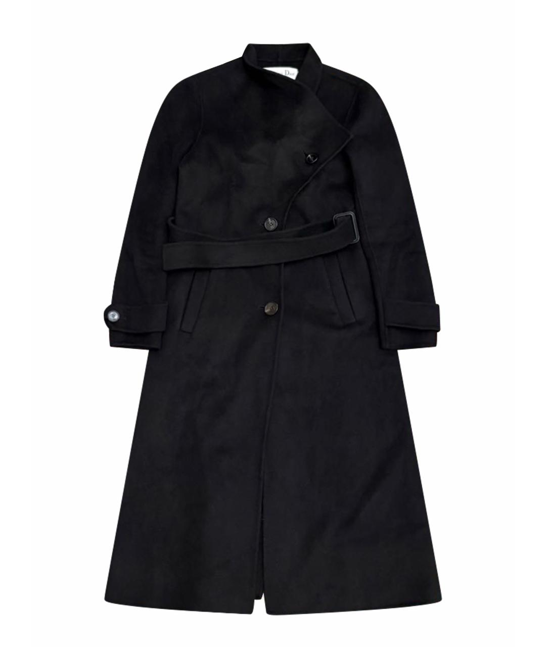 CHRISTIAN DIOR Черное шерстяное пальто, фото 1