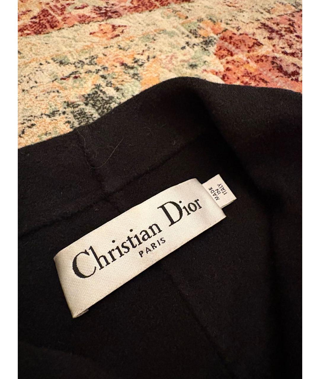 CHRISTIAN DIOR Черное шерстяное пальто, фото 5