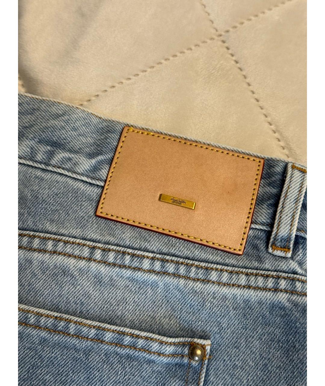 LOUIS VUITTON Голубые хлопковые джинсы скинни, фото 5
